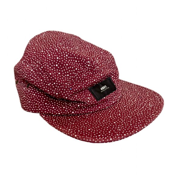 OBEY Dark Red Adjustable Cap with Micro-Dots - Picture 2 of 7
